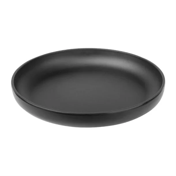 nisbets limited Olympia Kristallon Fusion Melamine Coupe Plate - 230x35mm 9" (Box 6), Black