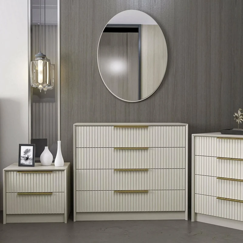 Dmora Grumium Chest of Drawers, Multi-Purpose Settimino, Bedroom Dresser, Cabinet with Drawers, 100 x 45 x H 85 cm, Concrete