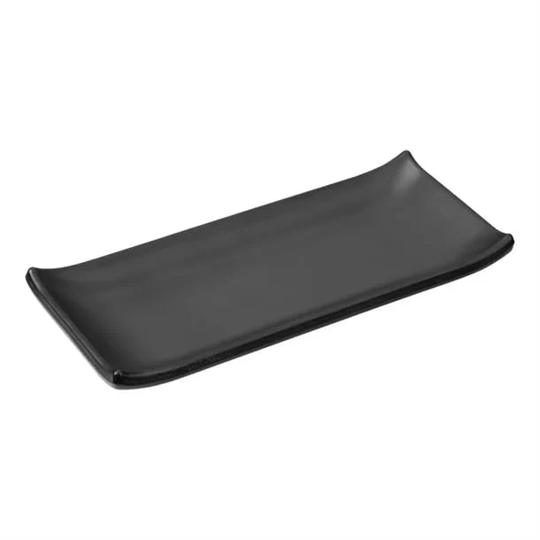 nisbets limited Olympia Kristallon Fusion Melamine Rectangular Plate Small - 225x95mm (Box 6), Black