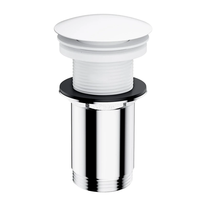 Omnires A716BM Click-clack Stopper for Bathroom Sink Without Overflow Klik-klak matt-A716BM, Matte White