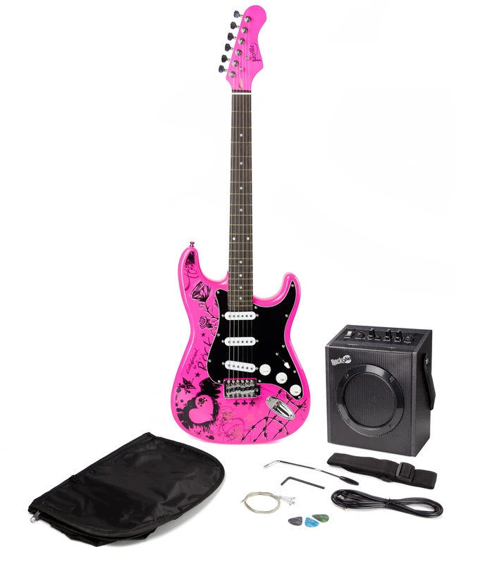 RockJam Electric Guitar Kit with Amp, Bag, Whammy, Strap, Lead, Spare Strings & Lessons