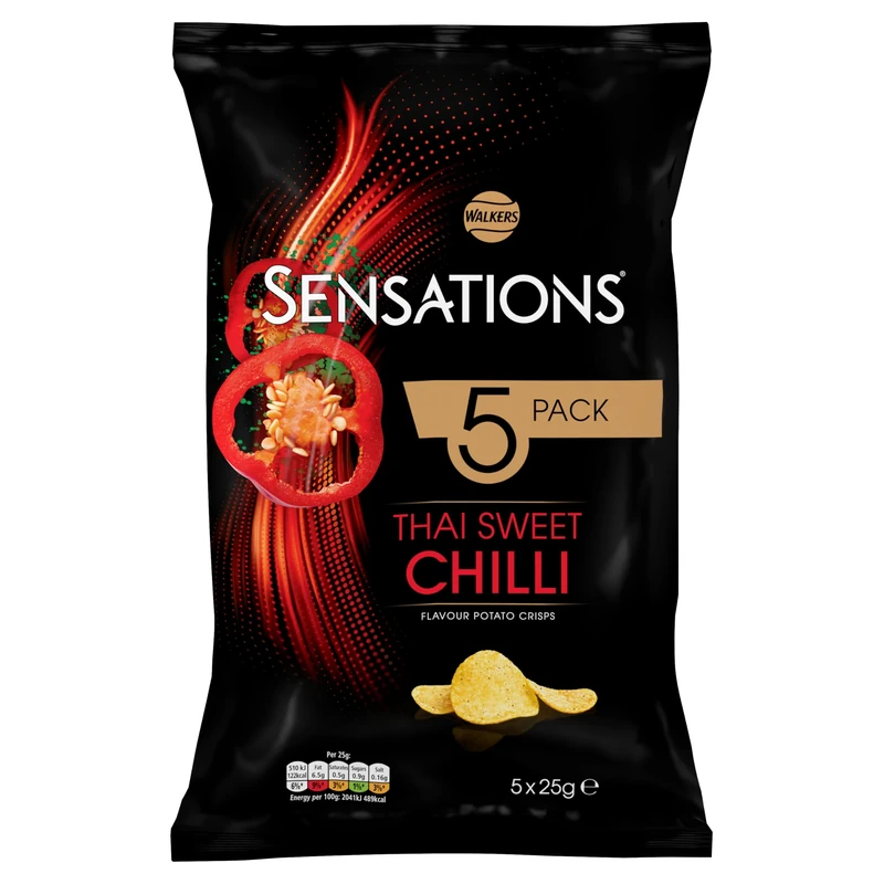 Walkers Sensations Thai Sweet Chilli Multipack Crisps, 5x25g