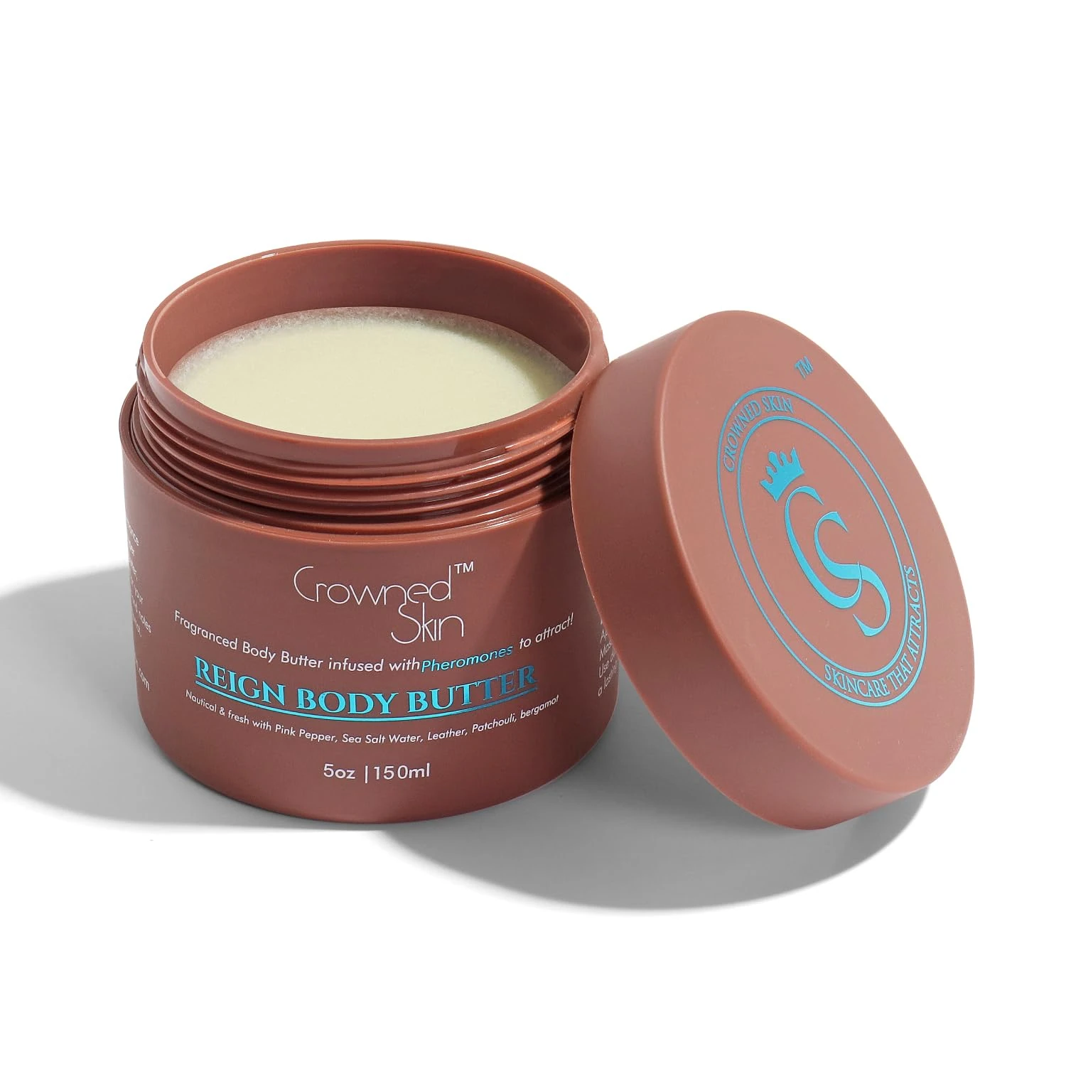 Crowned Skin Reign Cologned Body Butter Fresh and Nautical Aroma Pink Pepper and Bergamot Blend Infused with Organic Shea Butter and Mango Moisturizing Formula with Qu Scent