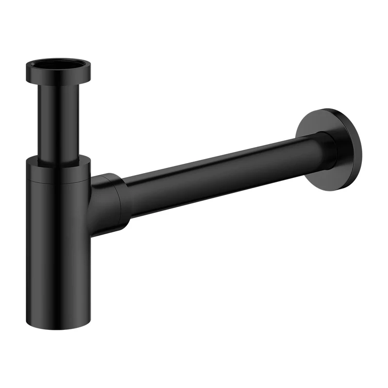 Omnires A186BL Siphon-black-A186BL Decorative Siphon for Bathroom sink-black-A186BL, Matte Black