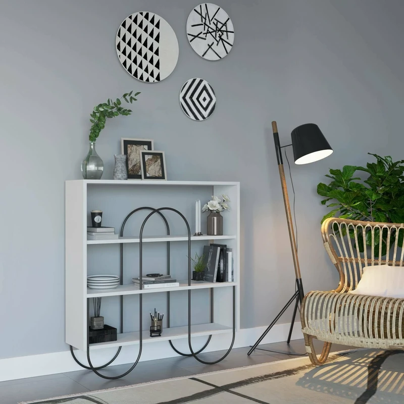 Dmora Malia Consolle, Multi-Purpose Table, Side Cabinet, Hallway Desk, 96 x 26 x H 99 cm, White