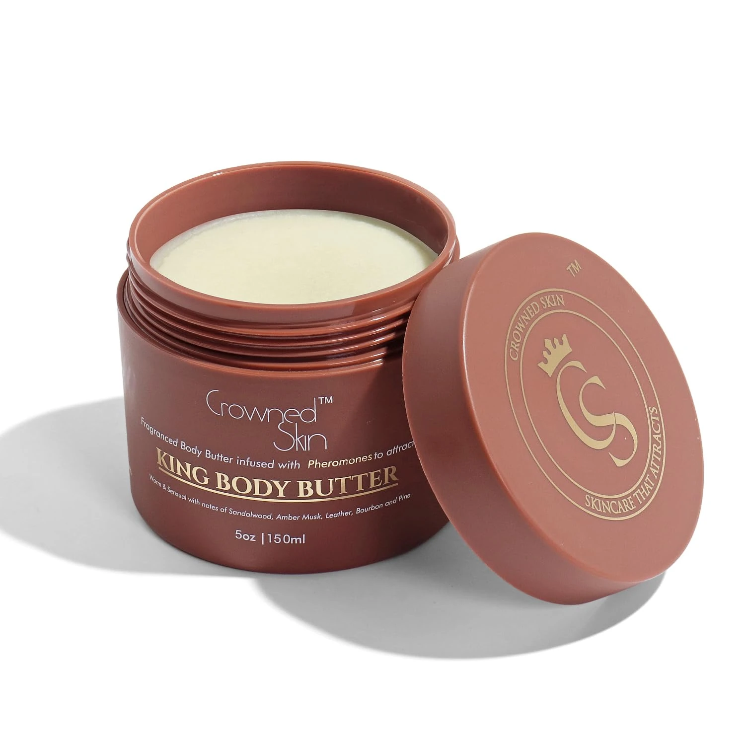Crowned Skin King Cologned Body Butter Warm and Sensual Fragrance Blend of Sandalwood and Leather Enriched with Shea Butter and Organic Mango Moisturizing Formula with Fragrance That Lasts All