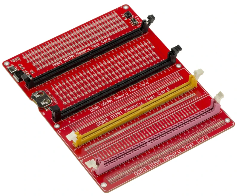 KALEA-INFORMATIQUE Test Plate with Diodes for DDR3 DDR4 DIMM and DDR5 RDIMM and UDIMM Type DDR Memory Module - Image 1