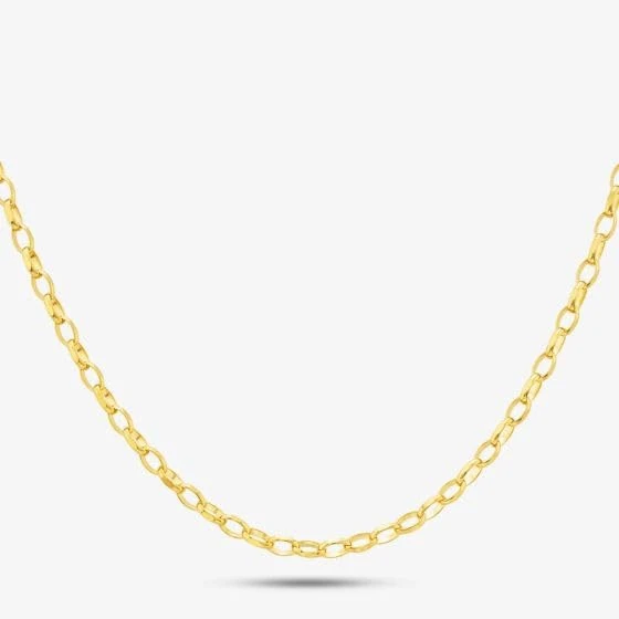 9ct Yellow Gold 18 Inch Oval Belcher Chain SOBD-325-9Y-18 - Image 1