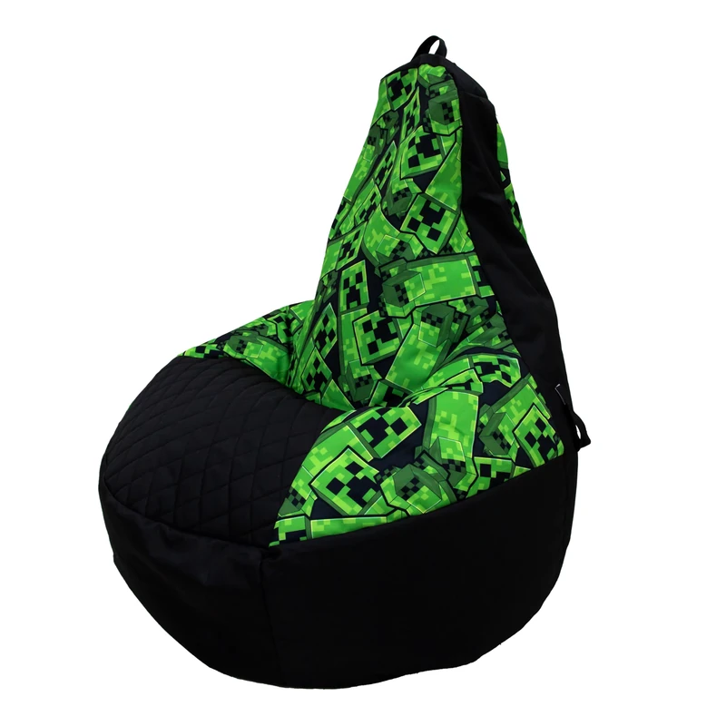 MINECRAFT Large Bean Bag, Highback Gaming Bean Chair with Filling Included, Comfortable Creepers Lounging Chair for All Ages and Indoor and Outdoor Use - Image 1
