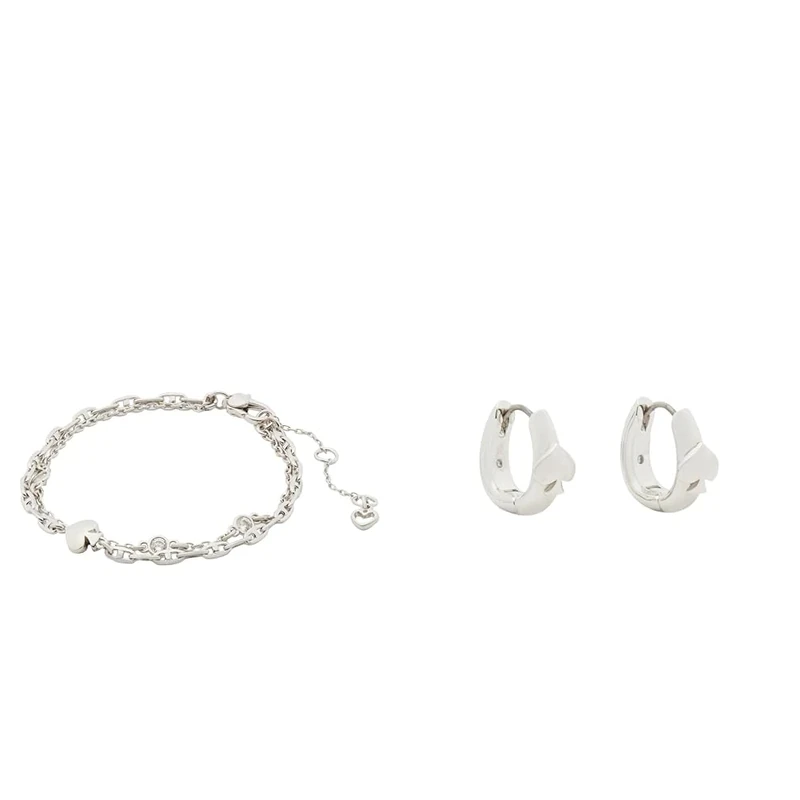 Kate Spade New York So Spade Bracelet & Huggies, Silver
