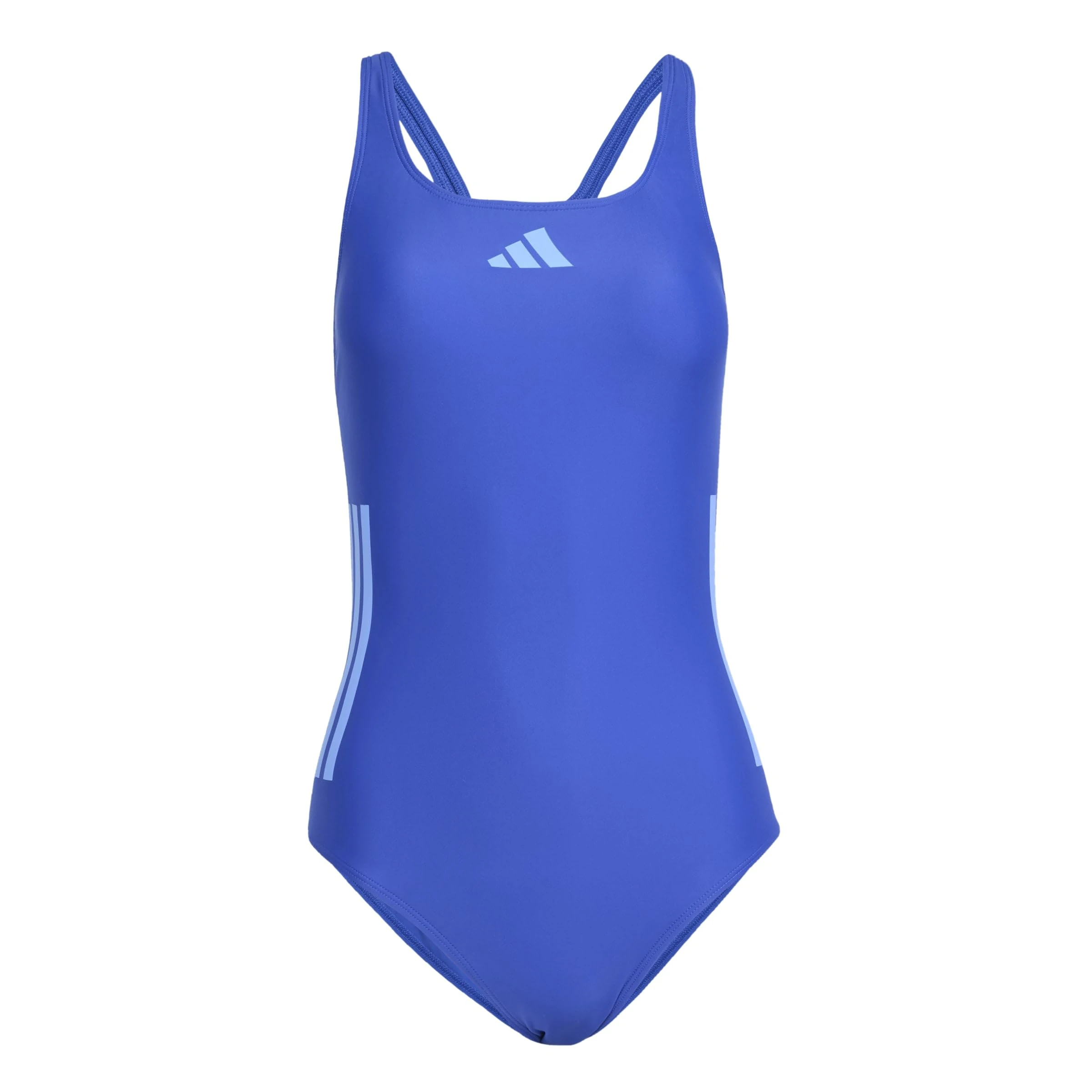 adidas Women's 3 Stripes C-Back Swimsuit, Semi Lucid Blue/Blue Fusion, 40