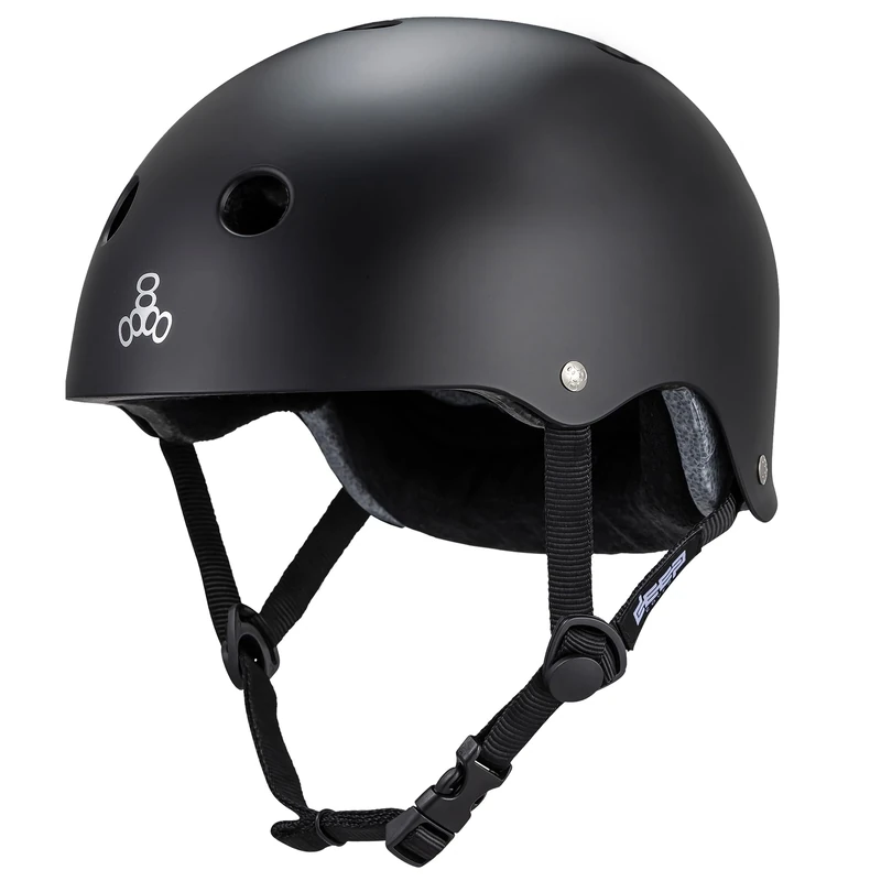 Triple Eight Deep Cover Helmet – Ideal for Skateboarding, Cycling, BMX, and Roller Skating - Small/Medium - Black Matte