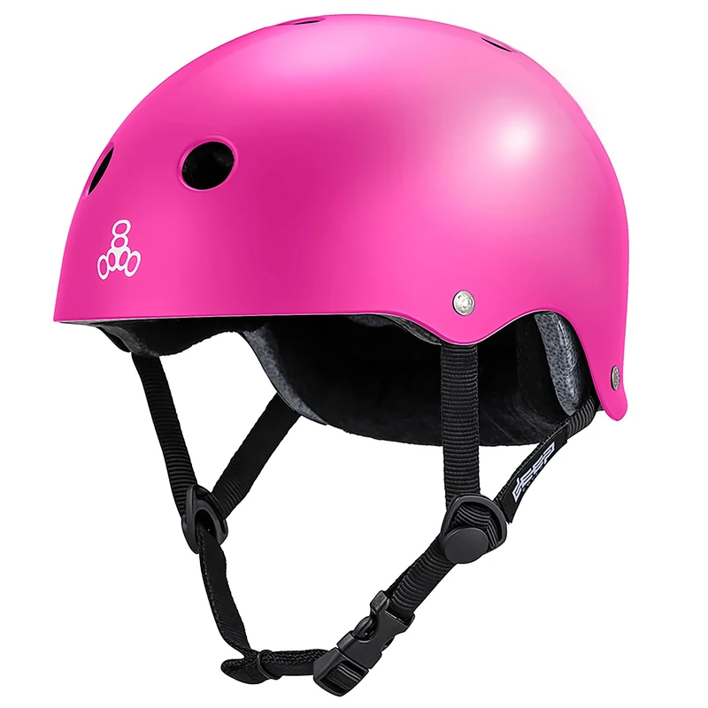 Triple Eight Deep Cover Helmet – Ideal for Skateboarding, Cycling, BMX, and Roller Skating - X-Small/Small - Pink Glossy