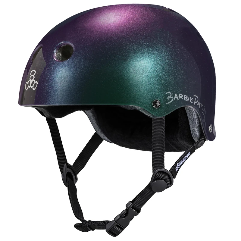 Triple Eight Deep Cover Helmet – Ideal for Skateboarding, Cycling, BMX, and Roller Skating - X-Small/Small - Barbie Patin