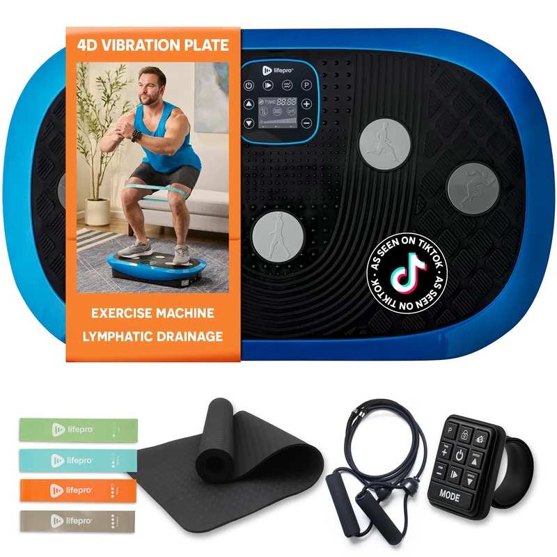 LifePro Rumblex Plus 4D Vibration Plate Exercise Machine – Triple Motor Oscillation, Linear, Pulsation | Vibrating Plate Exercise Machine for Weight Loss & Toning