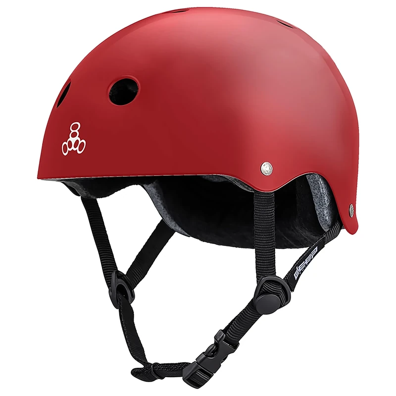 Triple Eight Deep Cover Helmet – Ideal for Skateboarding, Cycling, BMX, and Roller Skating - Small/Medium - Scarlet Red Glossy