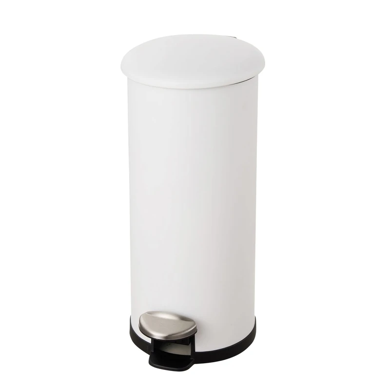 Helit H2406605 – Waste Bin the zinc 20 Litres, White Pedal Bin with Galvanised and Flame Retardant Inner Container