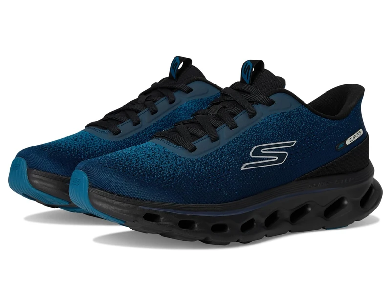 Skechers Men's GO Walk Glide-Step 2.0 Maser Trainers, Navy Textile/Black Trim, 8 UK