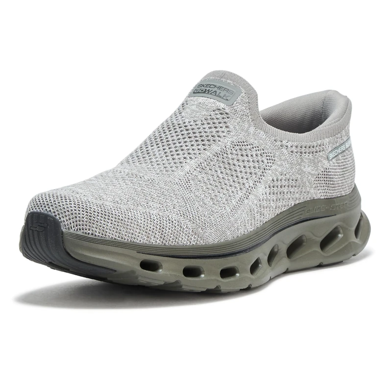 Skechers Men's Go Walk Glide Step 2.0 Caleb Hands Free Slip-ins Sneaker, Gray, 12 UK