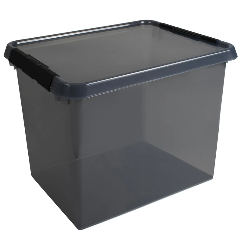 Helit The Comfort-Line H6165308 Storage Box 52 L Transparent Grey with Lid