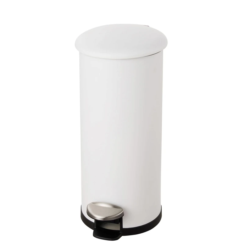 Helit H2406705 – Waste Bin The Zinc 30 Litres, White Pedal Bin, Waste Bin