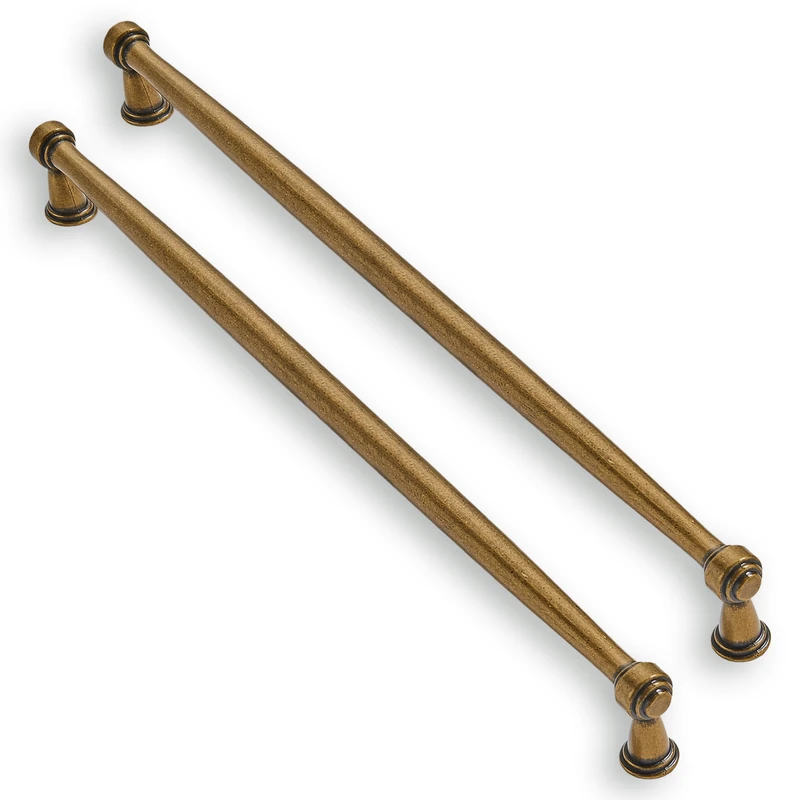 ZAUYX Solid Heavy Duty 5 Pack 12 Inch Hole Center Vintage Antique Brass Cabinet Pulls Kitchen Aged Cabinet Hardware Kitchen Handles for Cabinets Dresser Pulls Drawer Pulls