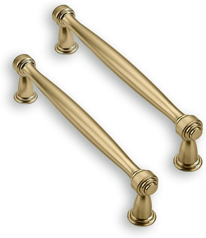 ZAUYX Solid Heavy Duty 20 Pack 5 Inch Hole Center Champagne Bronze Cabinet Pulls Kitchen Cabinet Hardware Kitchen Handles for Cabinets Champagne Brass for Cabinets Dresser Pulls Drawer Pulls