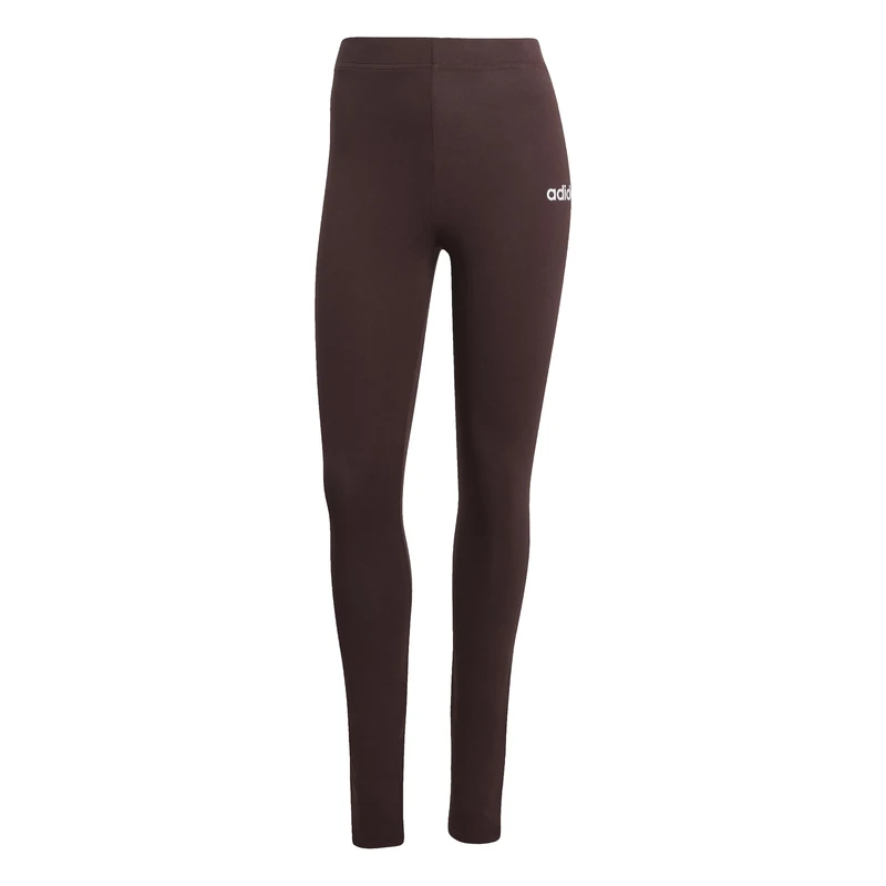 adidas Women's Essentials Linear Cotton Leggings, Shadow Brown/White, XL