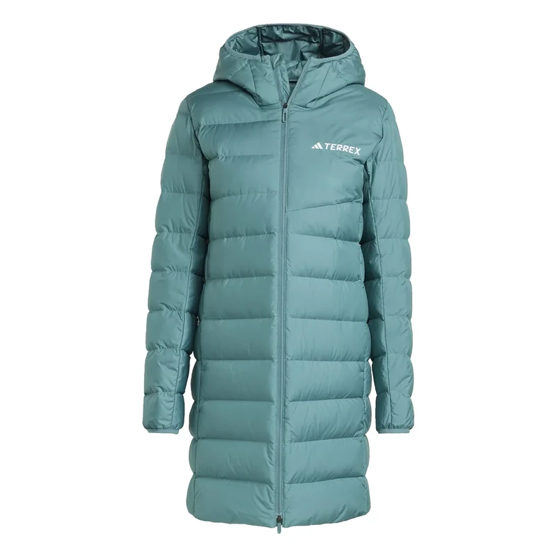 adidas Women's Terrex Multi Light Down Hooded Parka 2.0, Preloved Teal, S