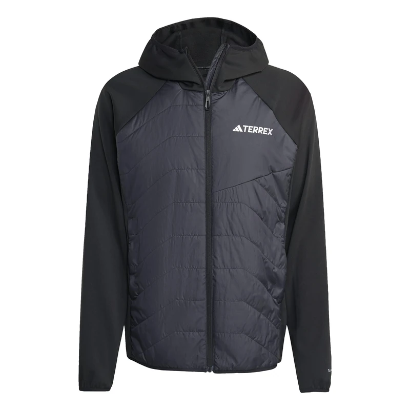 adidas Men's Terrex Multi CLIMAWARM Insulated Hybrid Hooded Jacket, Black, XS