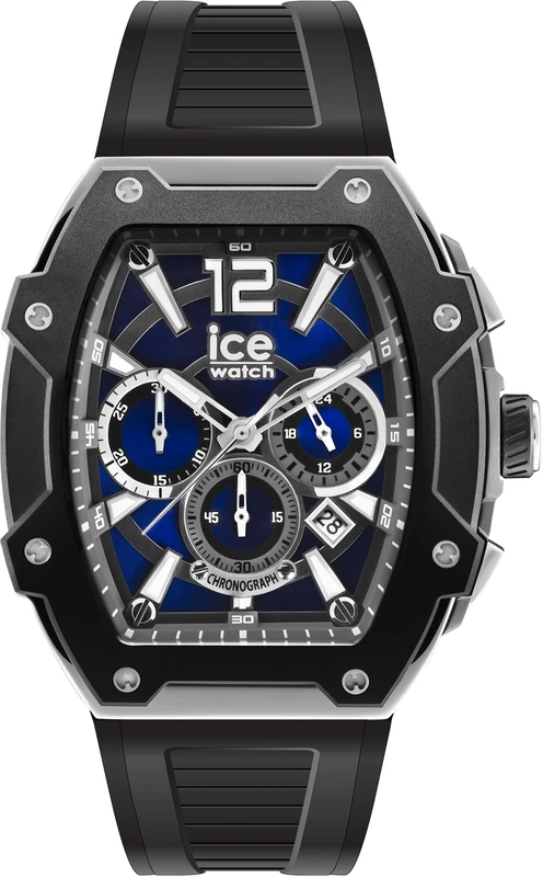 ICE-WATCH - ICE boliday Black Blue Silver Steel - Men's Wristwatch with Silicon Strap - 024364 (Large)