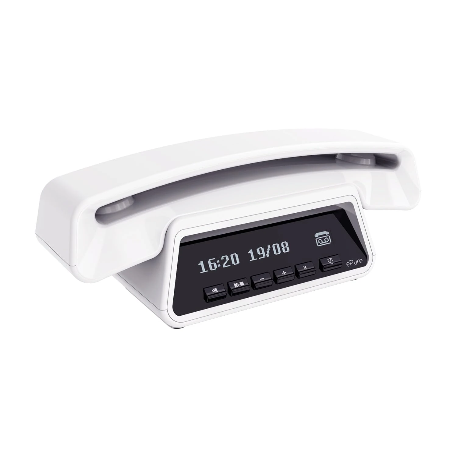 ALCATEL ePure Premium - Cordless Phone DECT With Answering Machine - Classic Design - Smart Display Base - Large Graphic Display - Handsfree - Call Barring - White