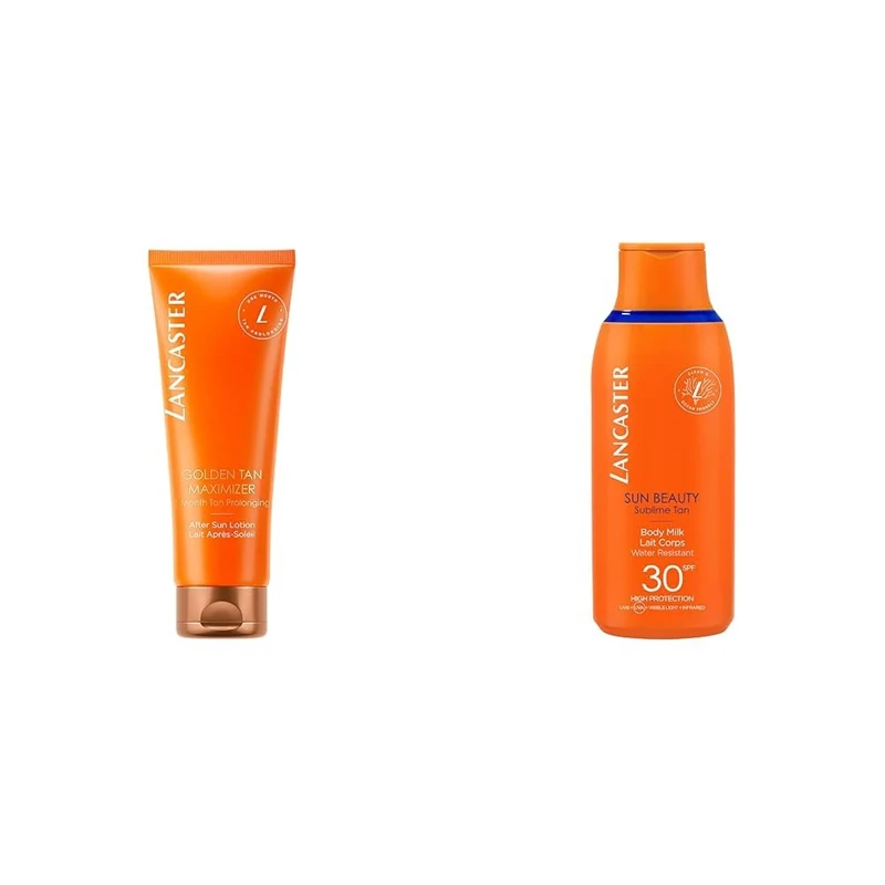 Lancaster Protect and Repair Bundle: Golden Tan Maximizer 250ml and Sun Beauty Body Milk SPF30 175ml