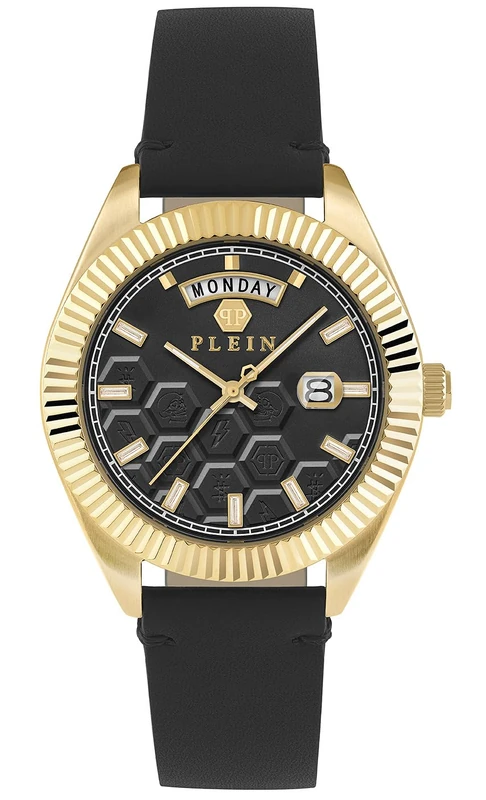 Philipp Plein Men's Analogue Quarz Watch with Leather Strap PWPVA0224