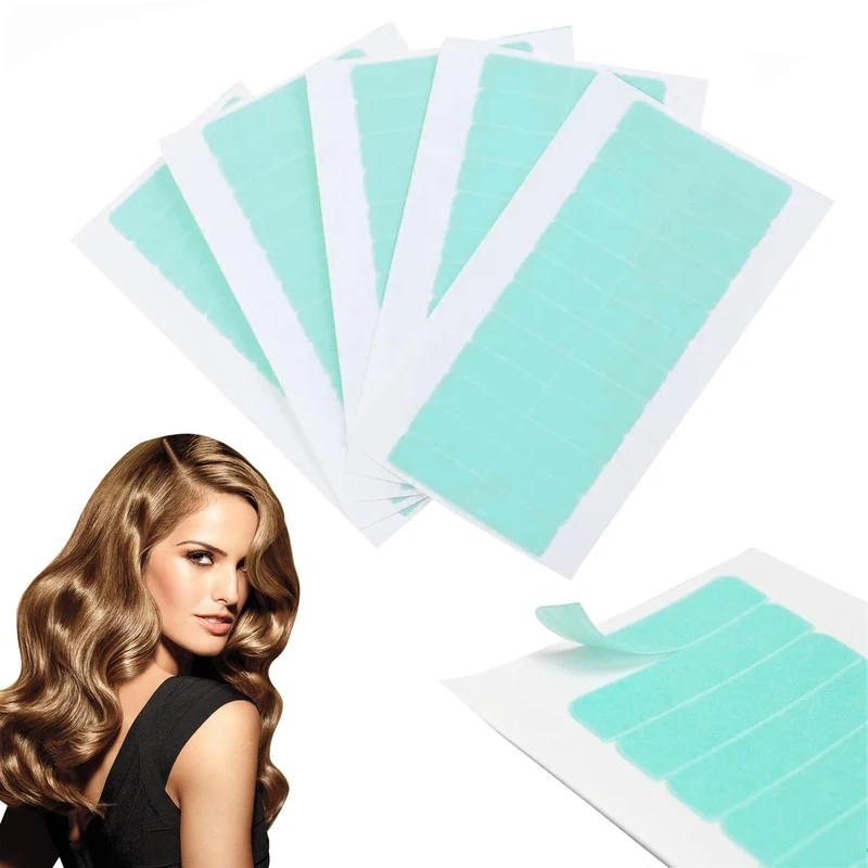 60 Pcs Hair Extension Tape Tabs,Hair Extension Tapes Human Hair Weft Replacement,Double Sided Adhesive Extension Tapes for Hair Extensions,Wigs and Hairpieces Replacement(4 x 0.8cm)