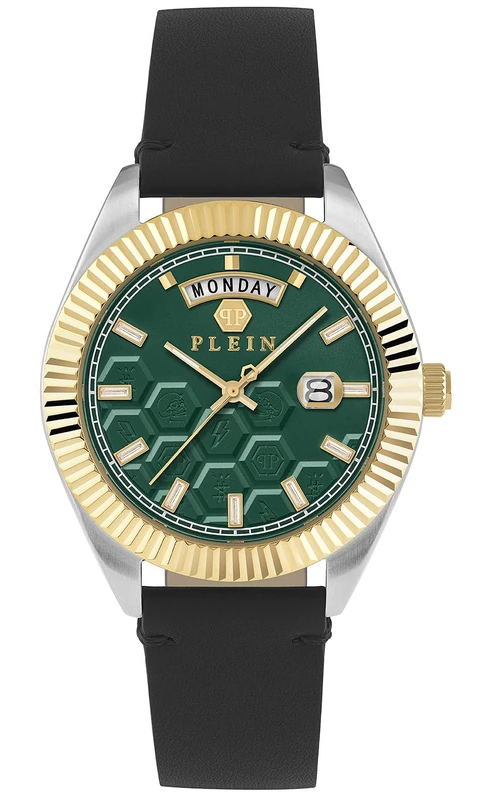 Philipp Plein Men's Analogue Quarz Watch with Leather Strap PWPVA0124