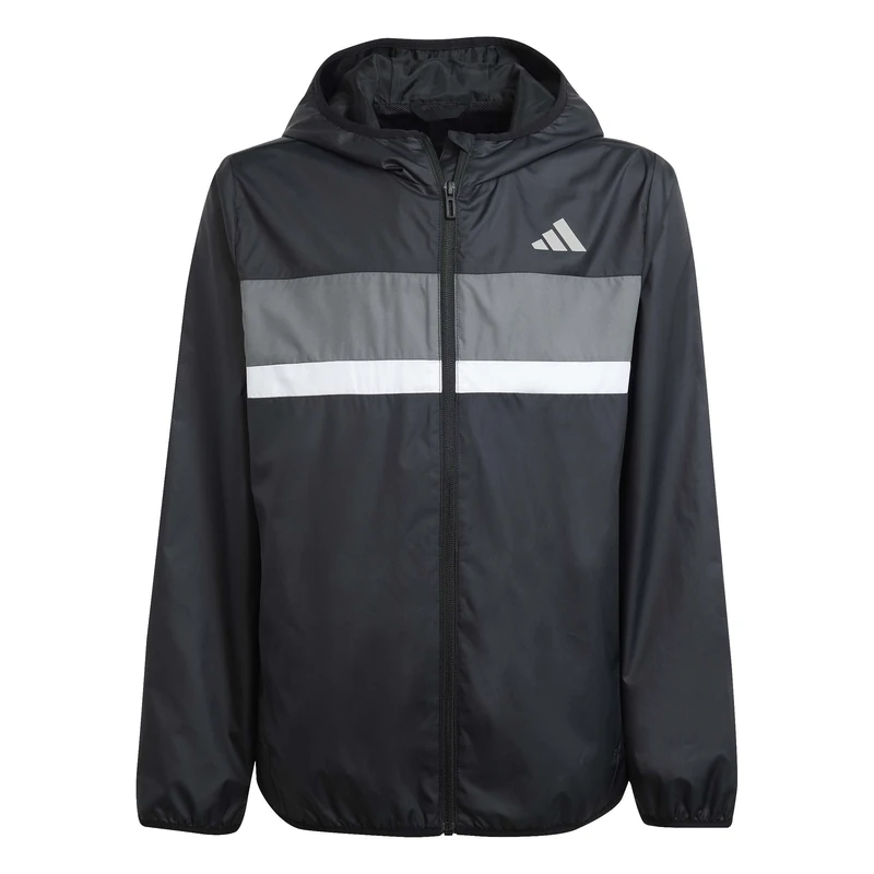 adidas Unisex Kids TIBERIO WINDBREAKER, black/grey four/white, 15-16 Years