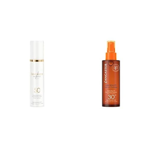 Lancaster Sun Duo Bundle: Sun Perfect Illuminating Cream SPF50 50ml and Sun Beauty Tan Optimizer Dry Oil SPF30 150ml