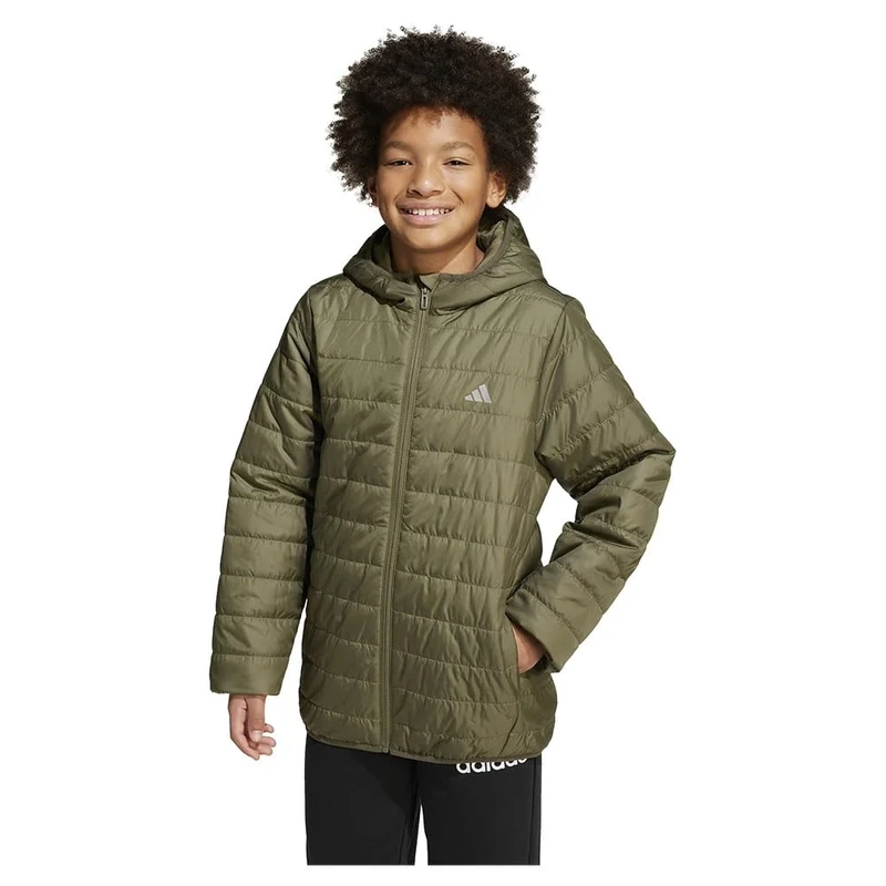 adidas Unisex Kids ESSENTIALS LIGHT PADDED JACKET, olive strata/REFLECTIVE SILVER, 15-16 Years