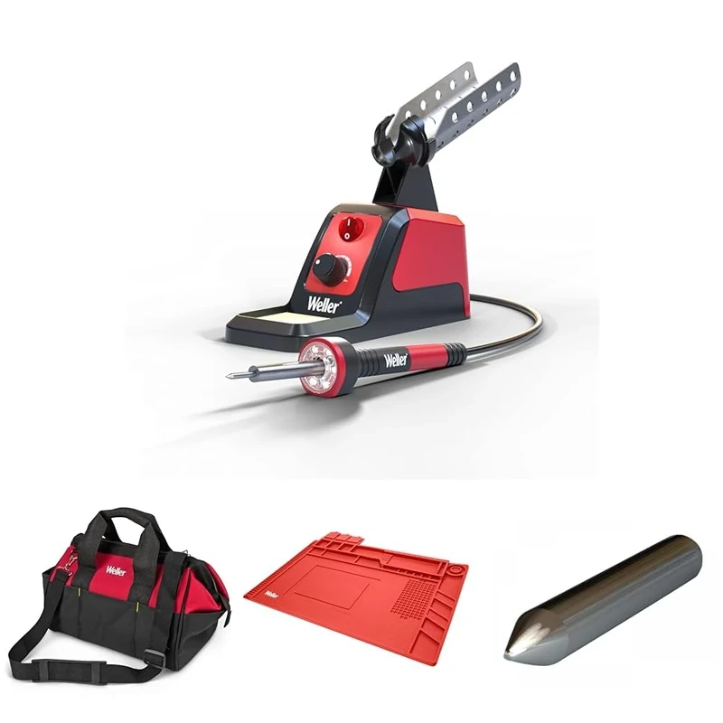 Weller 5 to 30 Watt Variable Precision Soldering Station with Mat for Soldering Work and Replacement Conical Soldering Tip 0.8 mm in Storage Case