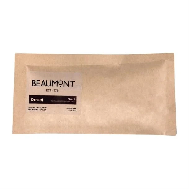 Beaumont No.4 Decaf Coffee Omni Grind 57g (50 Pack) - Decaffeinated Brazilian Hand-Roasted Coffee Rich Aroma and Smooth Taste HS539