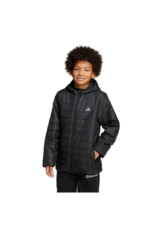 adidas Unisex Kids ESSENTIALS LIGHT PADDED JACKET, black/REFLECTIVE SILVER, 7-8 Years