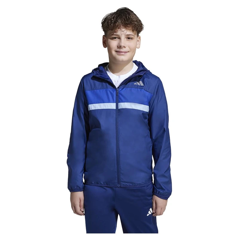 adidas Unisex Kids TIBERIO WINDBREAKER, dark blue/team royal blue/glow blue, 13-14 Years