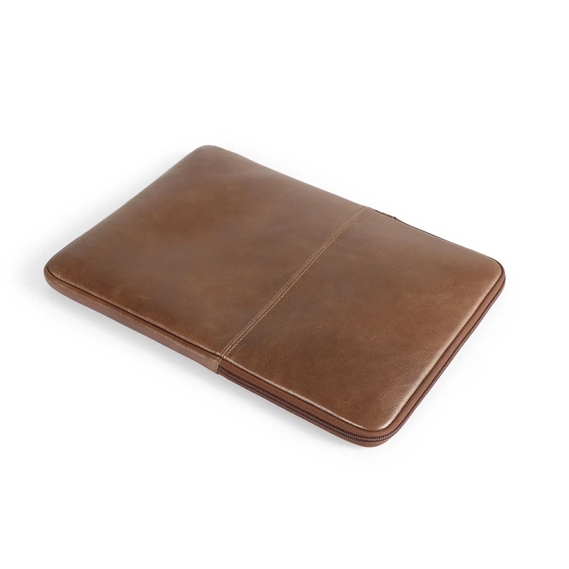MegaGear Monterey Top Grain Leather Laptop Sleeve Bag Case Compatible with MacBook Pro & Air, 15-16 Inch, Genuine Slim Travel Office Style (2020-2024 - M1, M2, M3 Pro & Max)