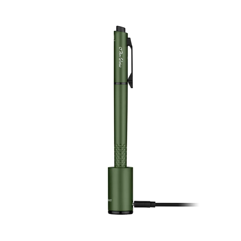 OLIGHT O'Pen Glow 120 Lumen LED Flashlight Pen with Green Beam, Rechargeable EDC Flashlight for Writing, Work, Adventure, Professional Business (OD Green)