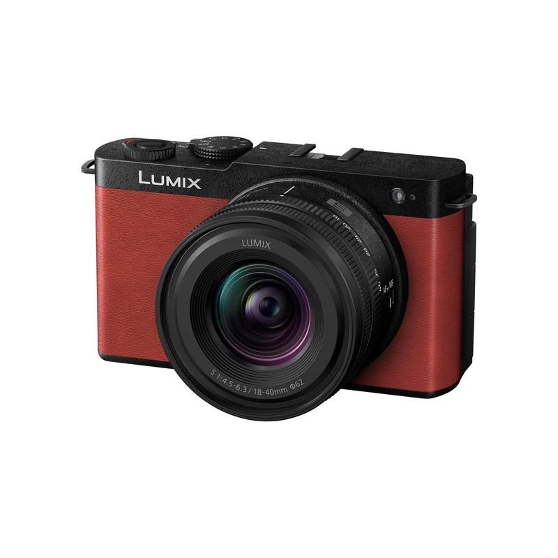Panasonic Lumix S9, Full Frame Mirrorless, Open Gate Vlogging Camera, Red, with S-R1840E 18-40mm S lens, 24.2MP, 6K /4K Video, 779 Point PDAF, Image Stabilisation, Free-Angle Screen, WiFi