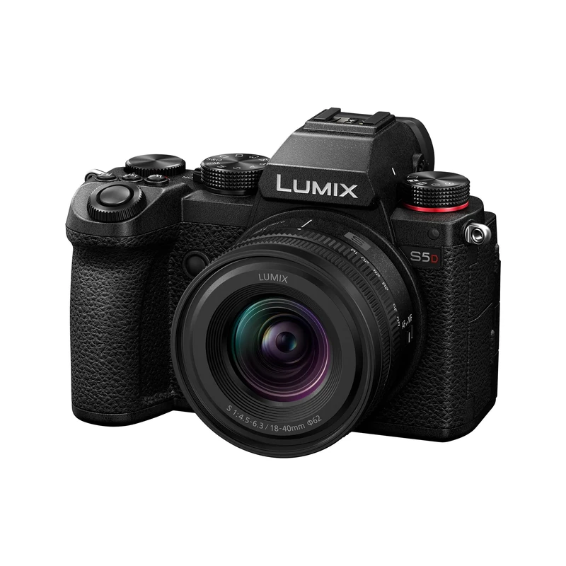 Panasonic Lumix S5D, Full Frame Mirrorless Camera Body, with S-R1840E 18-40mm S lens, 24.2MP, 4K 60P Recording, Live View Finder, Free Angle Monitor, Wi-Fi, Bluetooth, Black