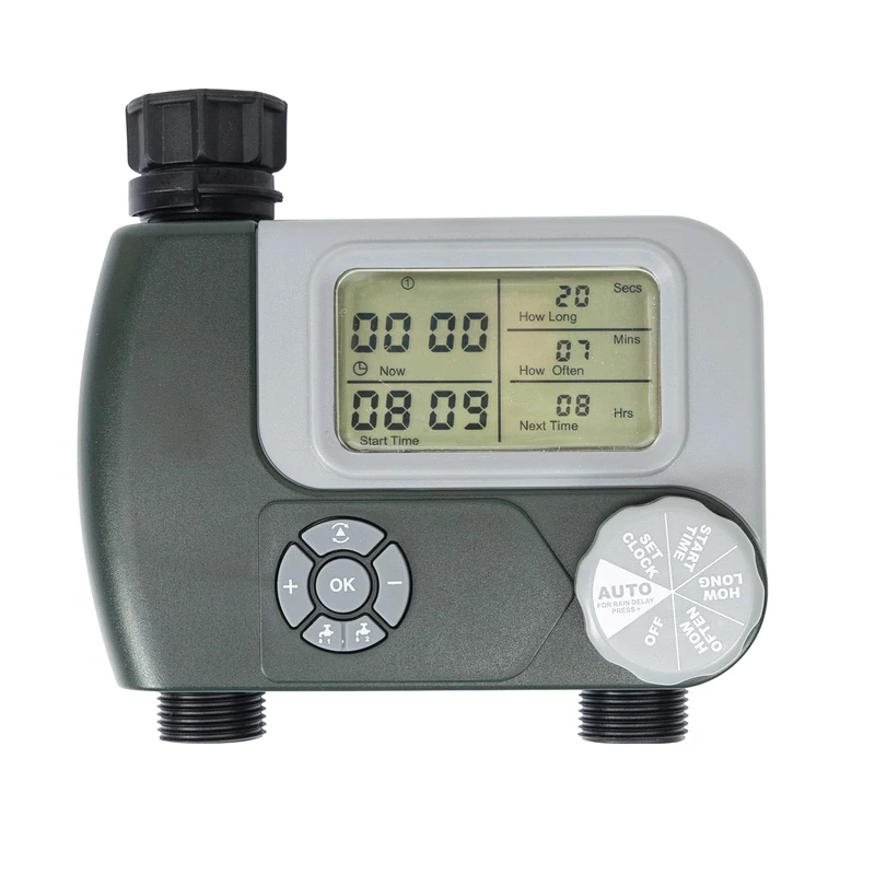 PNI Irrigation Programmer WT10 LCD Display 3/4 Connection 2 Outputs Green