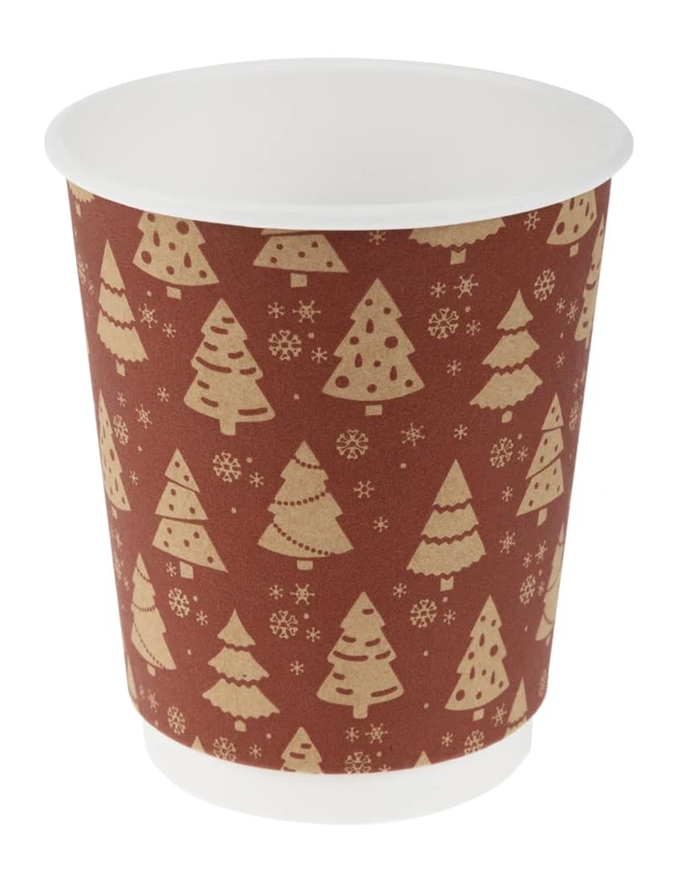 Fiesta Recyclable Hot Cup Double Wall Festive 8oz (Box 500)