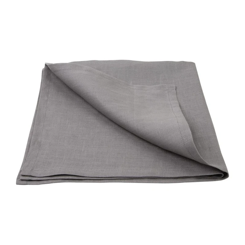Olympia Grey Linen Table Napkin - 400x400mm (Pack 12) - Image 1